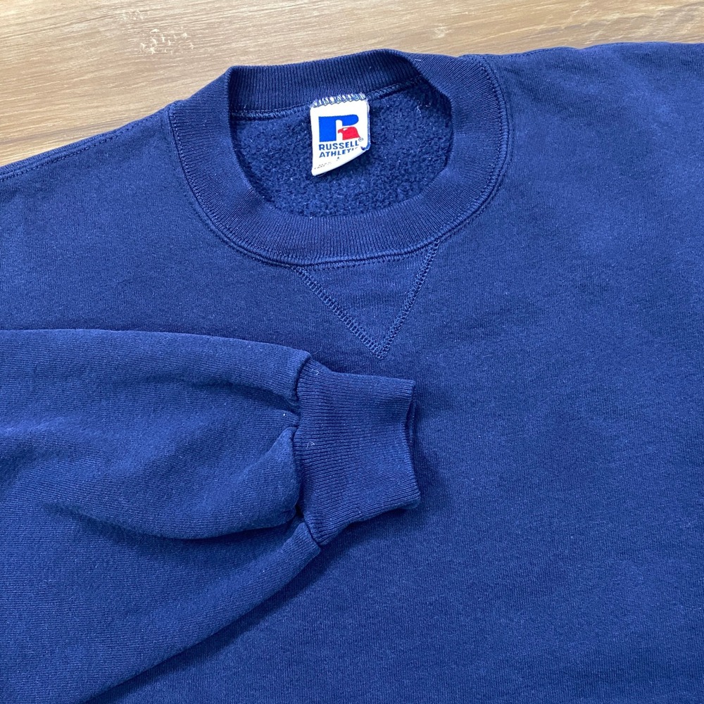 Vintage‎ Russell Athletic Sweatshirt Mens L Heritage Blank Navy Blue Vintage 90s